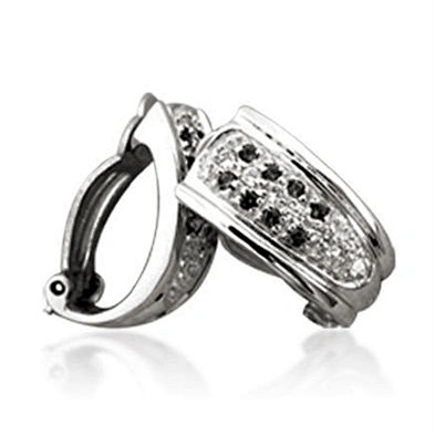 High end black onyx wholesale chic silver cc earrings