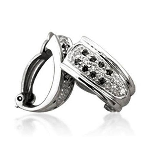 High end black onyx wholesale chic silver cc earrings