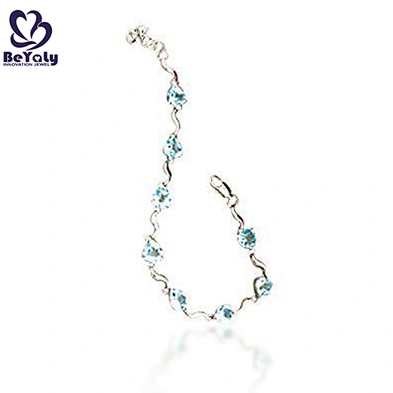 Custom design silver homemade crystal beads bracelet