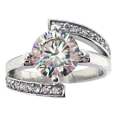 925 silver artificial diamond ring for engagement