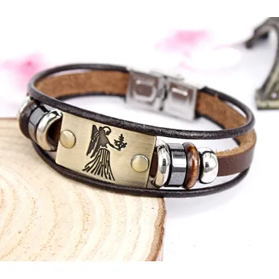 Wholesale engrave cuff men's braided leather wrap bracelet blank