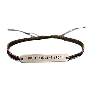 Brass cuff bangle tie the hemp knot bracelet