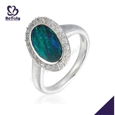 Semi Precious Stone Ball Head Free Sample Women Wedding Ring Set