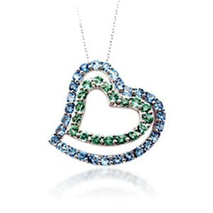 Couple Love Silver Jewelry Stone Heart Shaped Necklace Pendant Charm