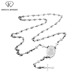 Religion Sideway Cross Seed Bead Jewelry Necklace Set Design