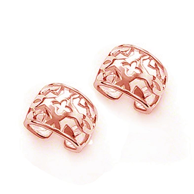 Shiny polished snake shaped silver jewelry ear cuff