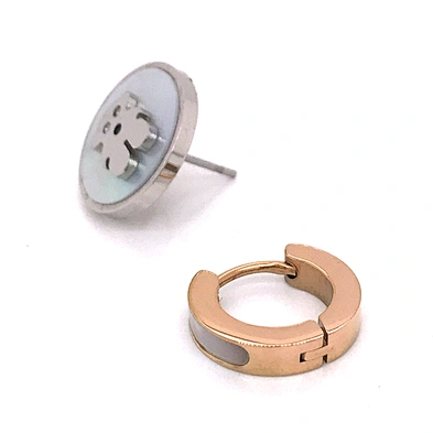 Custom made asymmetry bear design stud clip-on earing boys earrings