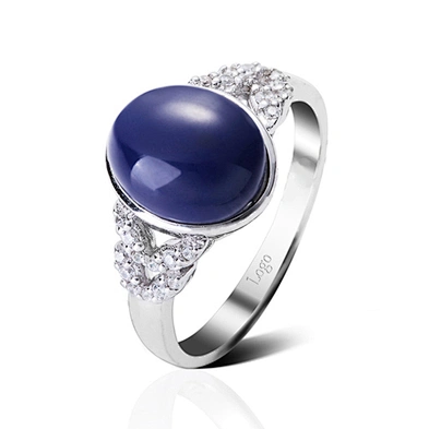 Wholesale 925 silver natural blue sapphire ring for men