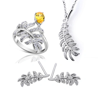 Yellow and clear cz sterling silver rings with zircon set