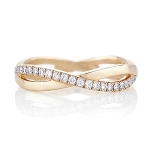 Refined stacking real gold jewelry cheap wedding ring sets