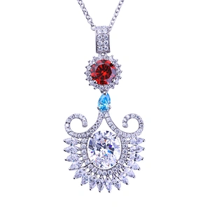 Colorful Artificial American Diamond Jewellery Micro Pave Pendant Charm