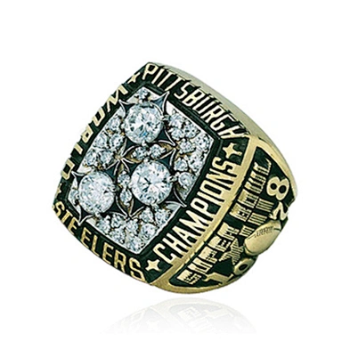 Big size shiny pittsburgh steelers crystal silver rings