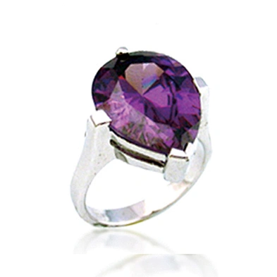 Wholesale chic violet crystal silver scottish wedding rings