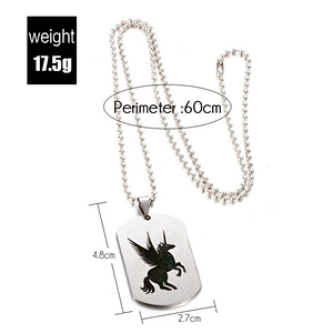 Custom stainless steel legendary engraved unicorn charm