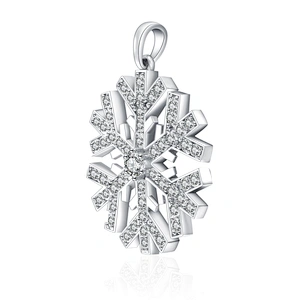 Decorate christmas tree snowflake charm pendant