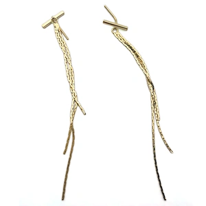 2019 new minimalism gold plated long wire earrings bohemian jewelry