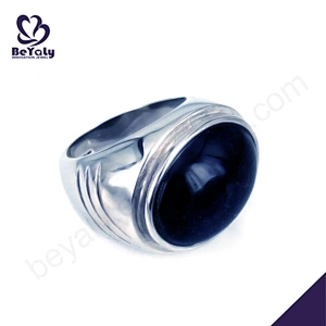 Cheap men finger stainless steel opal ring