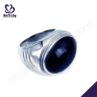 Cheap men finger stainless steel opal ring