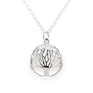 Female 925 silver tree of life pendant necklace jewelry