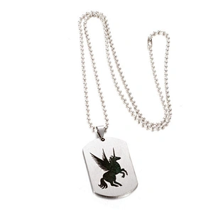 Custom stainless steel chain men unicorn pendant necklace jewelry