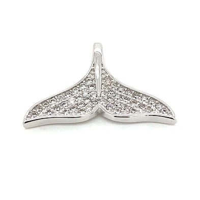 Full pave setting gemstones 925 silver mermaid tail pendant
