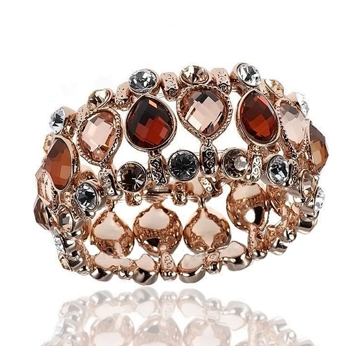 Natural energy gemstone bead bangle luxury quartz rose gold bracelet