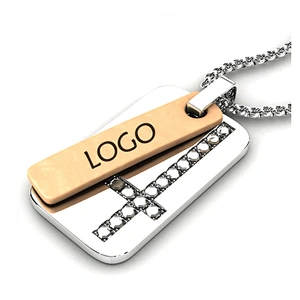 New cz cross custom logo engravable blank charms