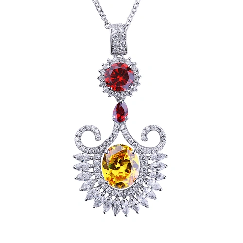 Colorful Artificial American Diamond Jewellery Micro Pave Pendant Charm