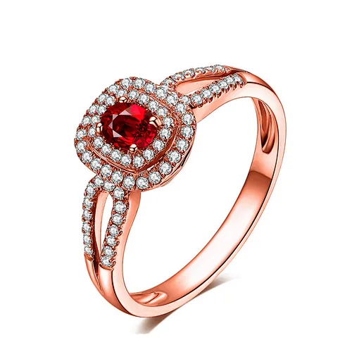 Colorful stone gold plated silver cheap ruby rings