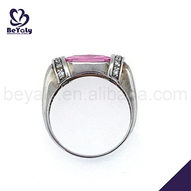 Cheap cz fashion silver stone pinky ring