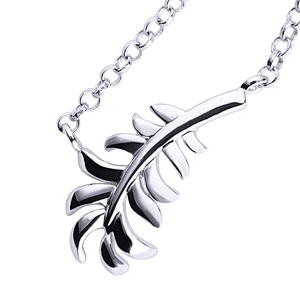 Cheap sublimation blank leaf charm pendant with chain