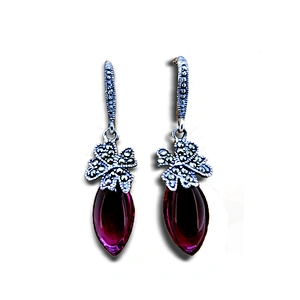 925 silver red druzy ladies earrings designs pictures