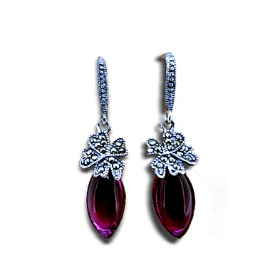 925 silver red druzy ladies earrings designs pictures