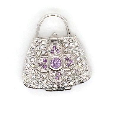 New Stylish Chic High End Pink Zircon Cross Custom Design Bag Shape Pendant