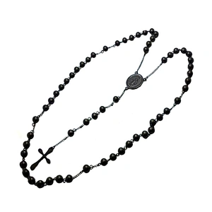 Religionary black rosary cheap costume jewelry wholesale