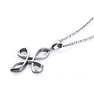 Knot design large silver cross pendant costume jewelry