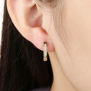 Arabic gold plated zircon ring type earring design