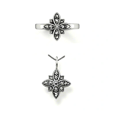 Black flower designer delicate diamond necklace set jewelry