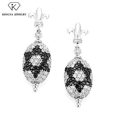Precious black stone one-piece dress earring lifts aretes fashion jewelry