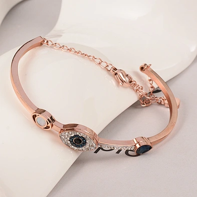 Natural stone blue eye bracelet 18k, stainless steel cord bracelet