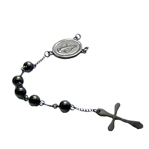 Religionary black rosary cheap costume jewelry wholesale