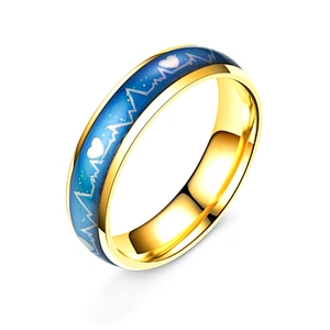 Custom laser carved black stainless steel time jewelry ring