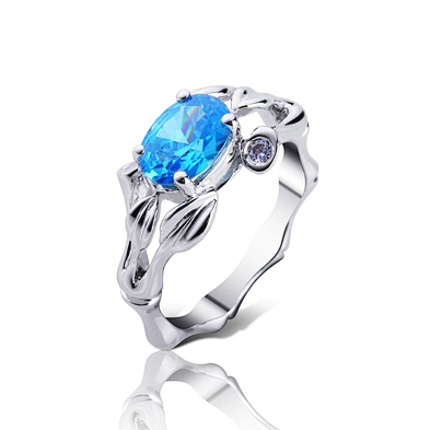 China man-made opal jewelry tanzanite blue fire opal ring