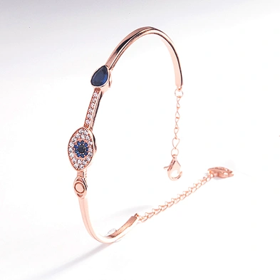 Fashion Zircon Adjustable Cord Evil Eye Charm Bracelet Women Wholesale