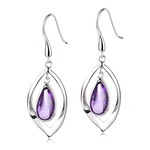 Fashion custom design silver crystal stone eye earrings drop for women