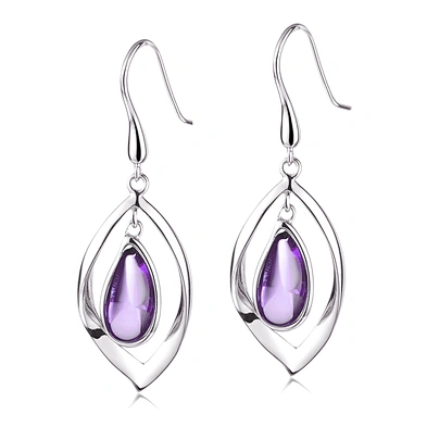 Fashion custom design silver crystal stone eye earrings drop for women