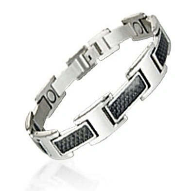 Cheap black enamel stainless steel carbon bracelet