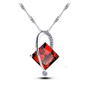 Women 18K Gold Plated Snake Chain Rhinestone Cube Necklace Set