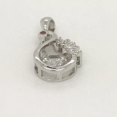 Wholesale Sterling Silver Cage Stone Jewelry Necklace, Dancing Bird Charm Crane Diamond Pendants Necklace