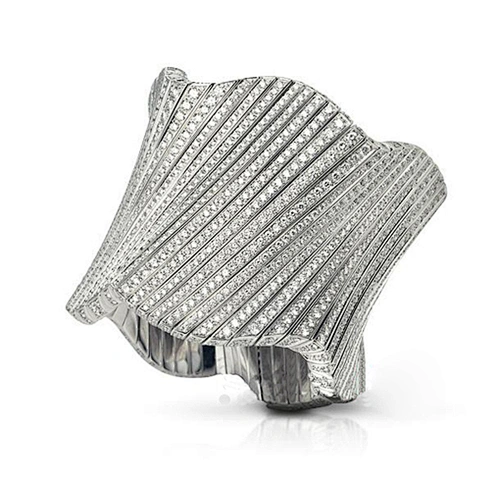 Refined cz channel setting silver jewelry metal stone bangles